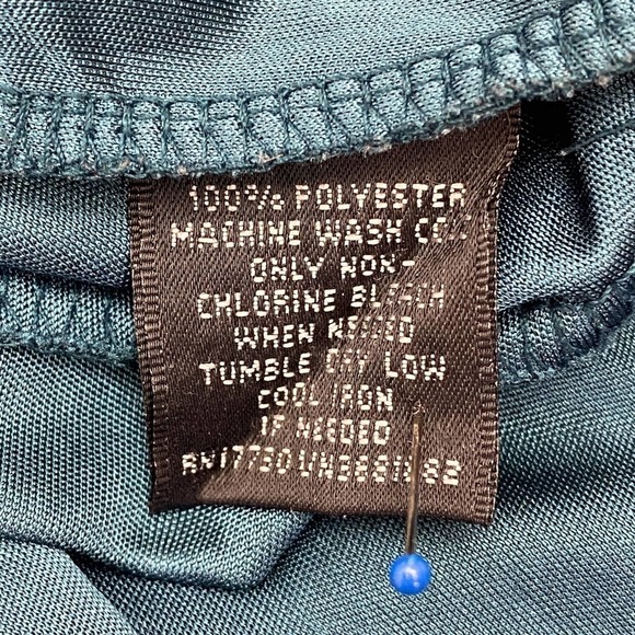 MOSSIMO Teal Blue Pleated Short Sleeve Blouse - Picture 9 of 11